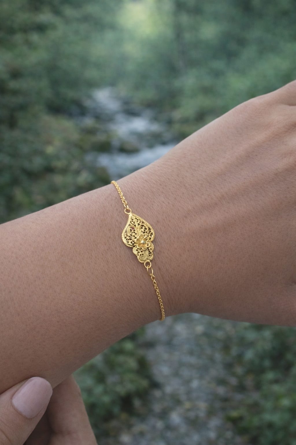 Pulseira com Coração Filigrana